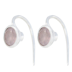 Riyo Genuine Gems round Faceted Pink Rose Quartz Silver Earring halloween gift