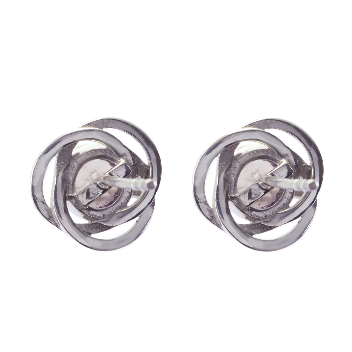 Riyo Genuine Gems round Faceted Purple Amethyst Silver Earrings independence gift