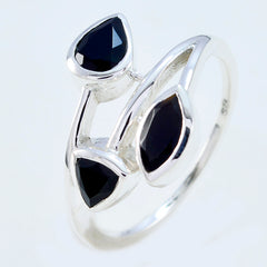 Riyo Genuine Gemstone Black Onyx Silver Rings Jewelry Design School