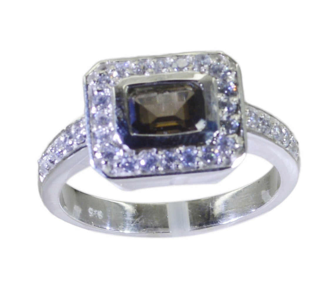 Riyo Genuine Gemstones Smoky Quartz Solid Silver Ring Ledies Jewelry