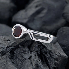 Riyo Glamorous Gem Garnet Silver Rings Black Tourmaline Jewelry