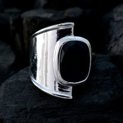 Riyo Glamorous Gemstone Black Onyx Silver Ring Jewelry Appraisers