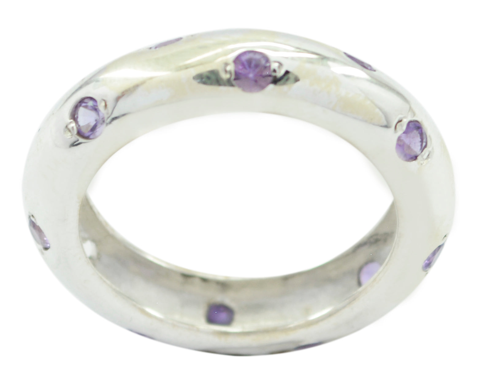 Riyo Good Gemstones Amethyst Solid Silver Rings Diy Jewelry