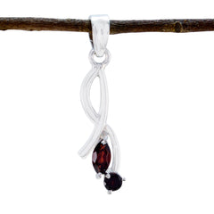 Riyo Good Gemstones Multi Shape Faceted Red Garnet 925 Silver Pendants gift for engagement