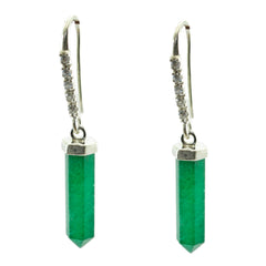 Riyo Good Gemstones fancy Faceted Green Indian Emerald Silver Earrings anniversary gift