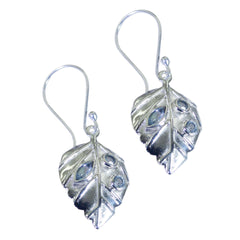 Riyo Good Gemstones multi shape Faceted Blue Topaz Silver Earring gift for halloween