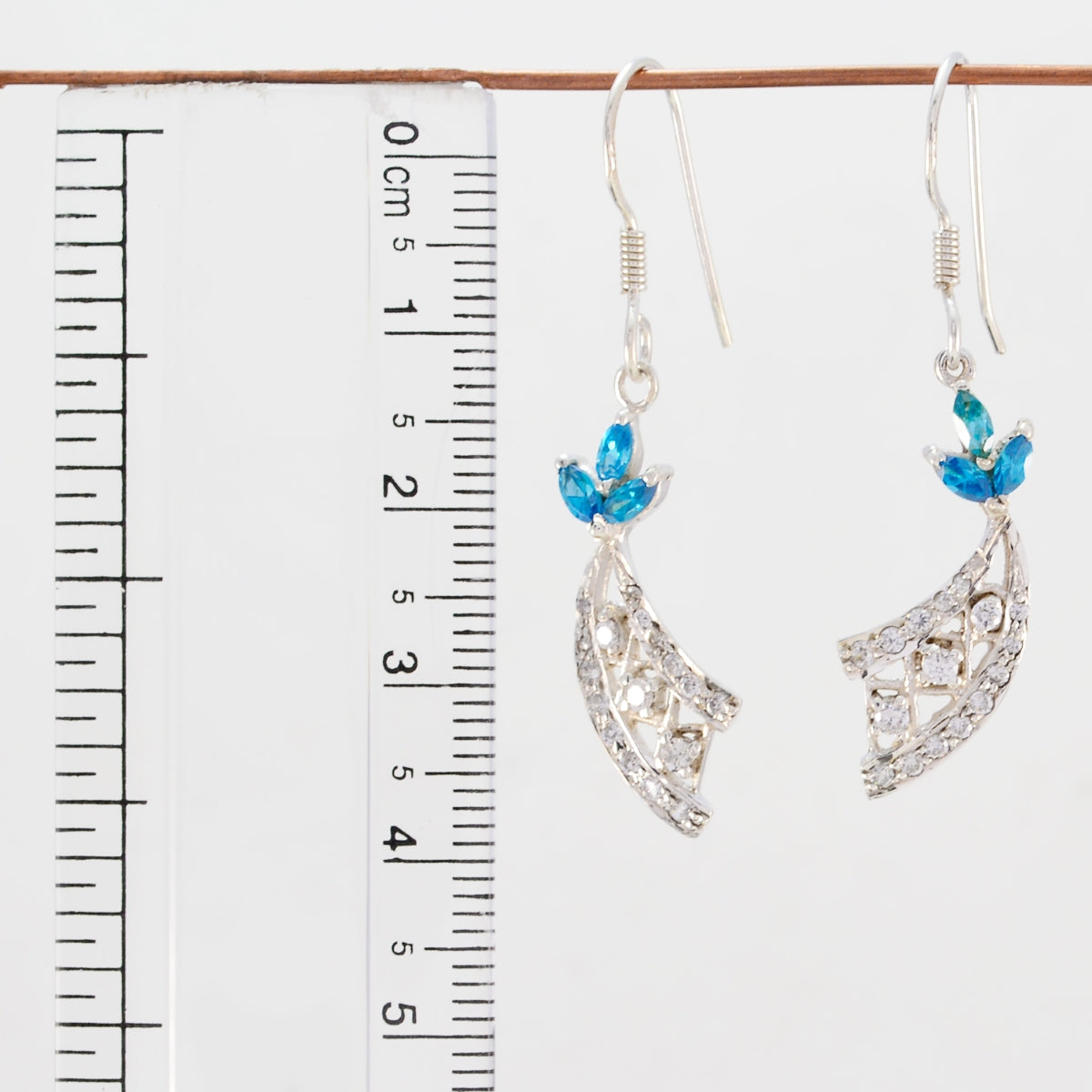 Riyo Good Gemstones multi shape Faceted Multi Multi CZ Silver Earrings gift for Faishonable day