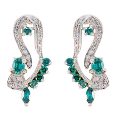 Riyo Good Gemstones multi shape Faceted Multi Multi CZ Silver Earrings mom birthday gift