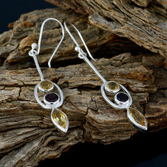 Riyo Good Gemstones multi shape Faceted Multi Multi Stone Silver Earring mom birthday gift