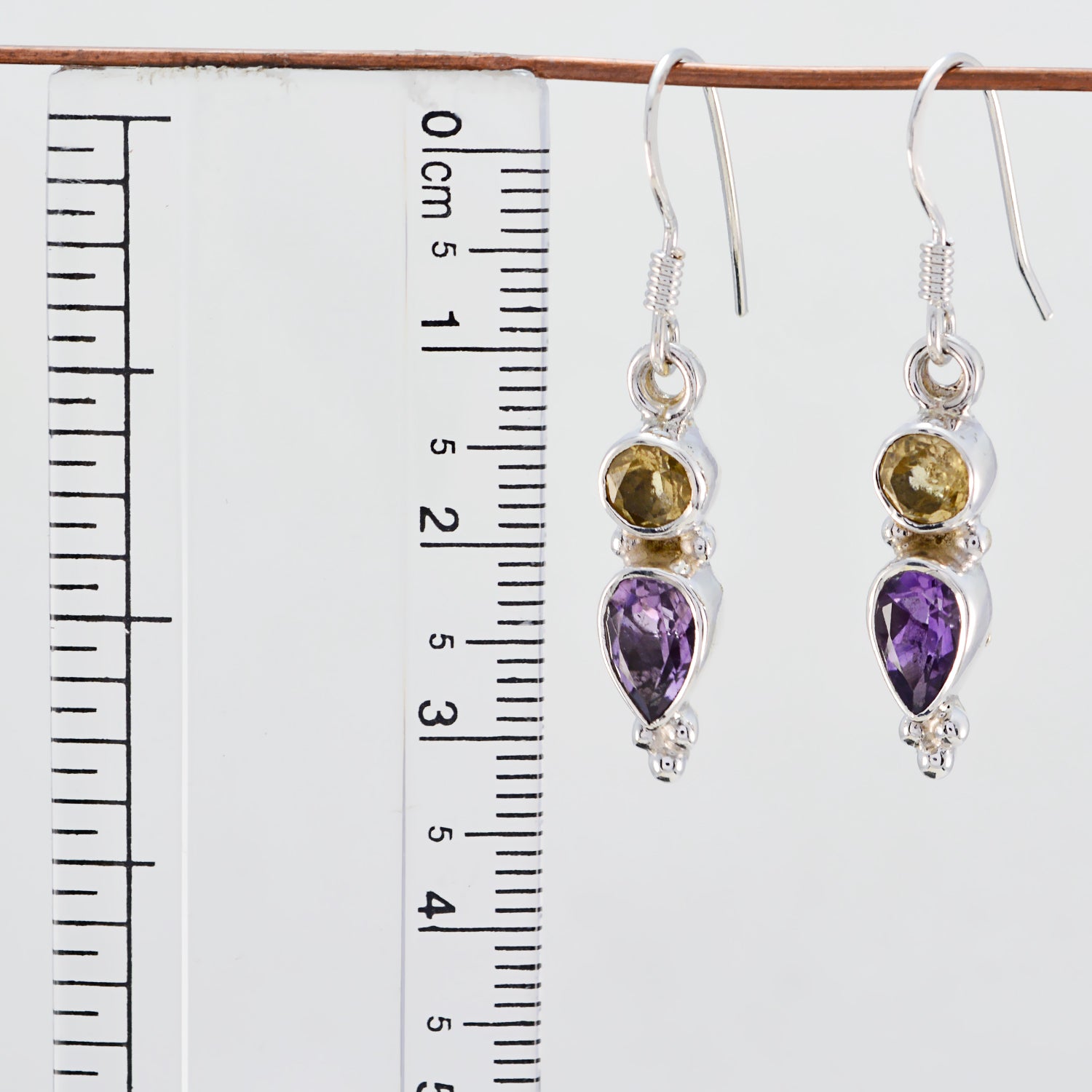 Riyo Good Gemstones multi shape Faceted Multi Multi Stone Silver Earrings gift for mom