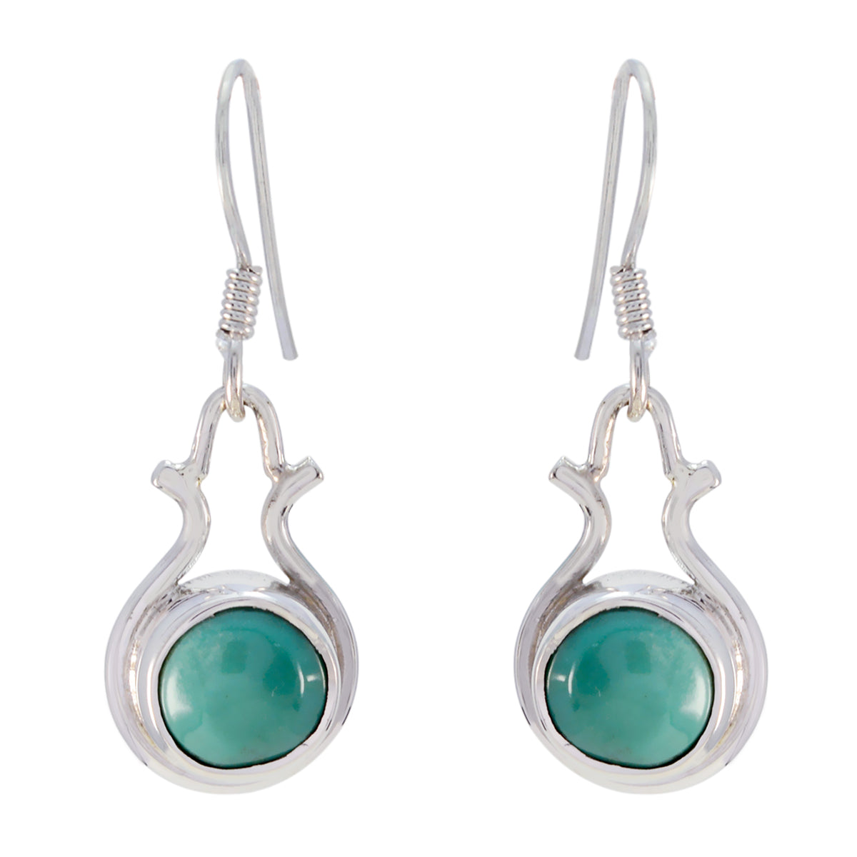 Riyo Good Gemstones oval Cabochon Multi Turquoise Silver Earring grandmom gift