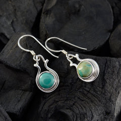 Riyo Good Gemstones oval Cabochon Multi Turquoise Silver Earring grandmom gift