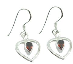 Riyo Good Gemstones pear Faceted Red Garnet Silver Earring engagement gift