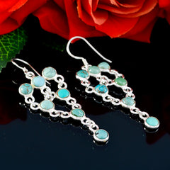 Riyo Good Gemstones round Cabochon Multi Turquoise Silver Earring cyber Monday gift