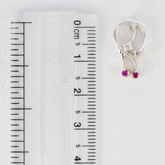 Riyo Good Gemstones round Faceted Multi Multi CZ Silver Earrings valentine's day gift