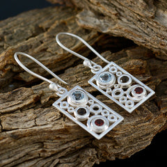 Riyo Good Gemstones round Faceted Multi Multi Stone Silver Earrings halloween gift