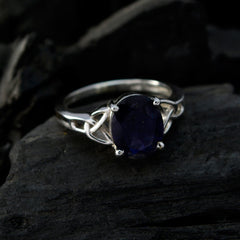 Riyo Gorgeous Gemstones Iolite Solid Silver Ring Lauren B Jewelry