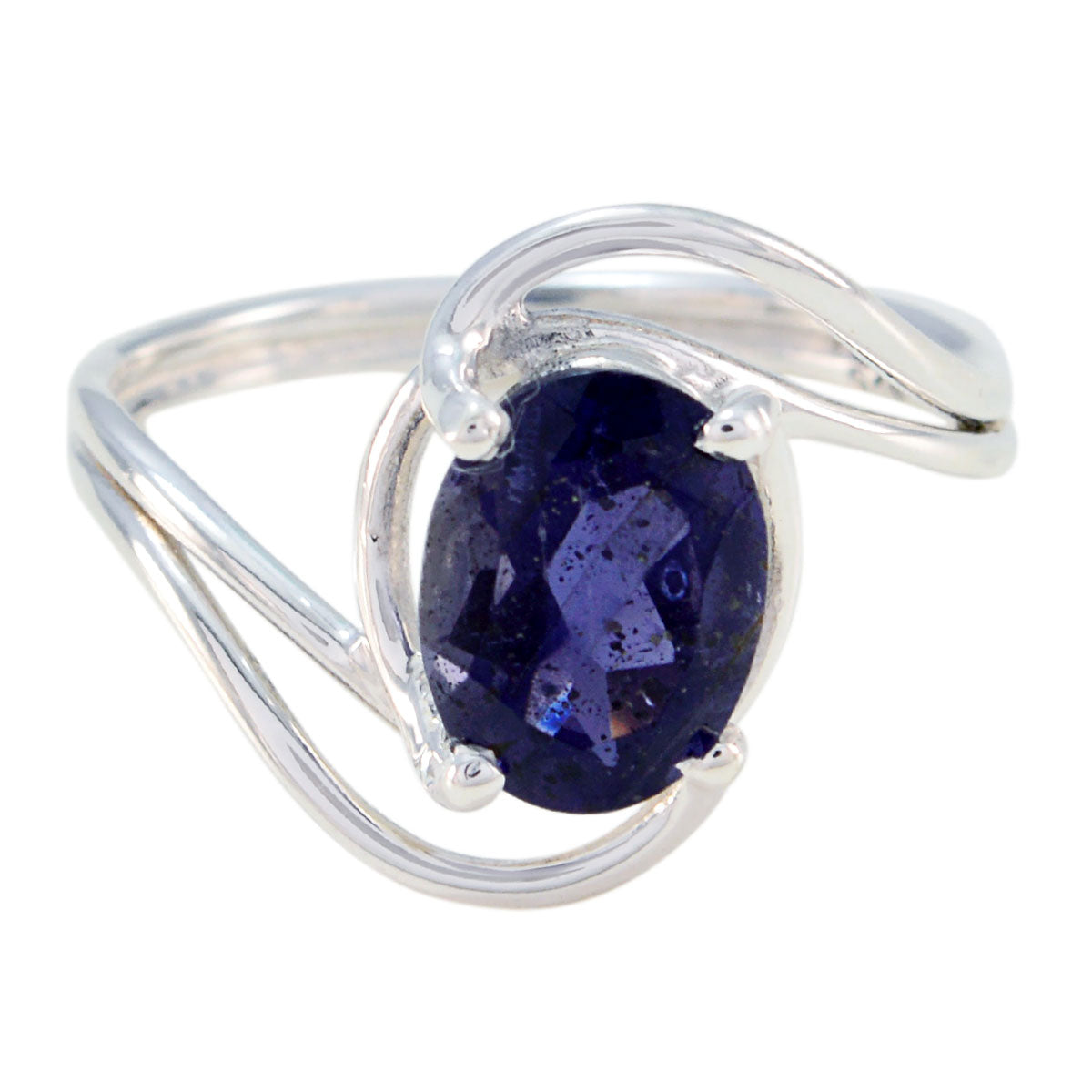 Riyo Handcrafted Gemstone Iolite 925 Sterling Silver Ring Knot