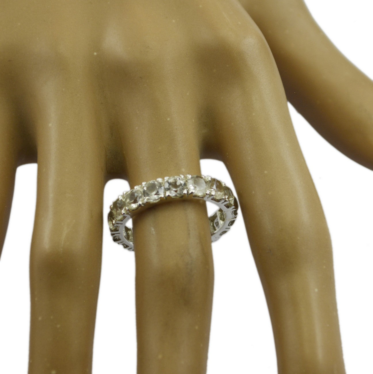 Riyo Handcrafted Stone Green Amethyst Solid Silver Ring Id Jewelry