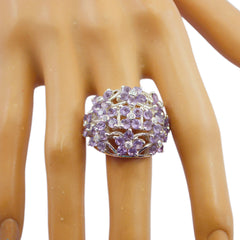 Riyo Handmade Gemstones Amethyst Silver Rings Gift For Friends