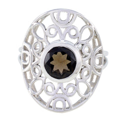 Riyo Handsome Gems Smoky Quartz Sterling Silver Rings Jewelry Rack