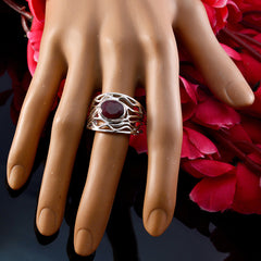 Riyo Handsome Gemstone Indianruby 925 Silver Rings Jewelry Mirror