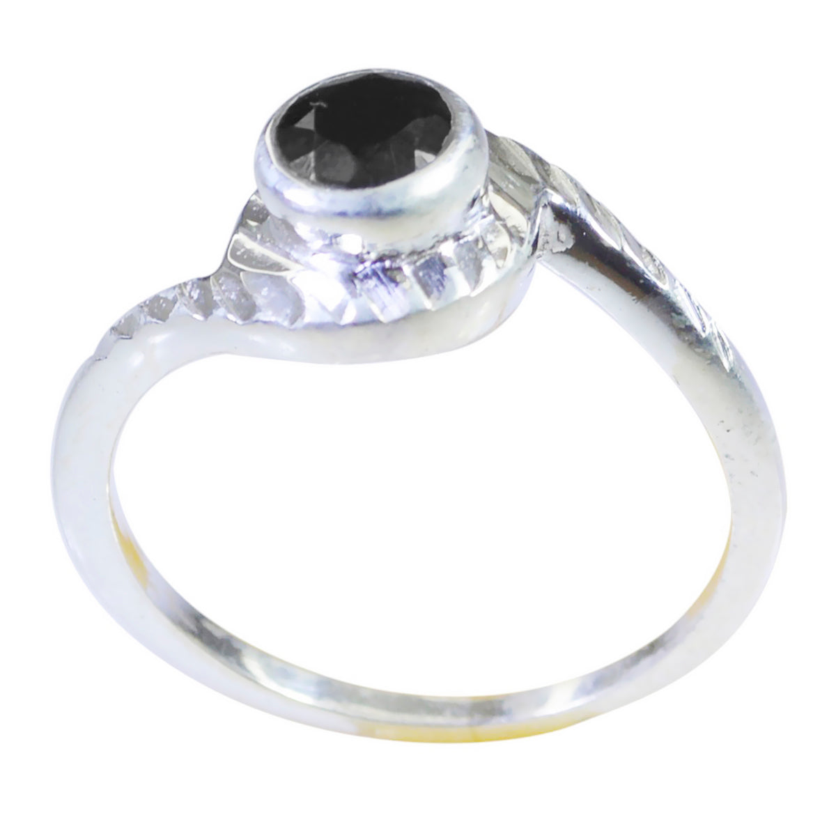 Riyo Handsome Gemstones Black Onyx 925 Silver Rings Husband Gift