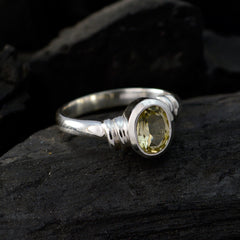Riyo Hot Gemstone Lemon Quartz 925 Sterling Silver Ring The Jewelry