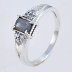Riyo Hot Gemstones Labradorite Solid Silver Rings Raw Gemstone