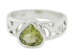 Riyo Ideal Gemstone Peridot Solid Silver Ring Gift Easter Sunday