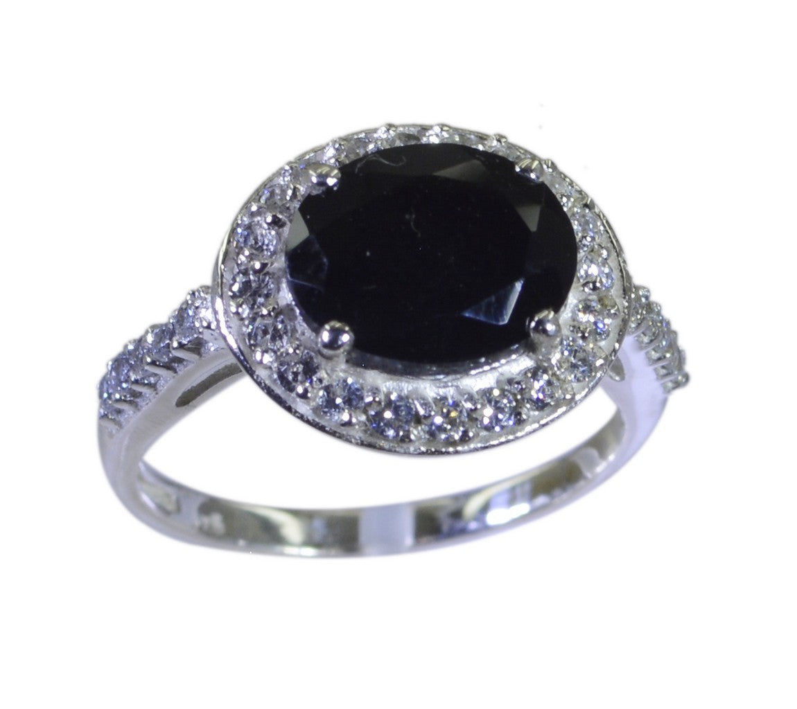 Riyo India Gemstone Black Onyx 925 Silver Rings Jewelry Exchange