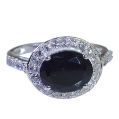 Riyo India Gemstone Black Onyx 925 Silver Rings Jewelry Exchange