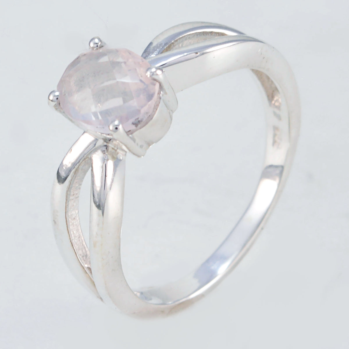 Riyo India Gemstones Rose Quartz Sterling Silver Rings Jewellery