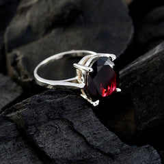 Riyo Indian Gemstone Garnet 925 Silver Ring Art Deco Jewelry