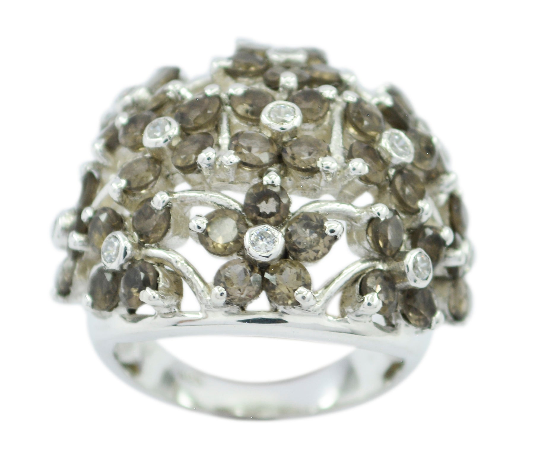 Riyo Indian Gemstones Smoky Quartz 925 Silver Ring Make Jewelry