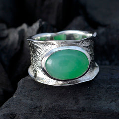 Riyo Inviting Gemstone Green Onyx Solid Silver Rings Jewelry Bails