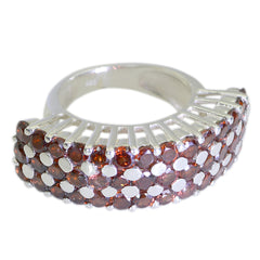 Riyo Inviting Stone Garnet Solid Silver Rings Custom Jewelry Boxes