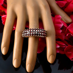 Riyo Inviting Stone Garnet Solid Silver Rings Custom Jewelry Boxes