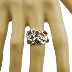Riyo Jaipur Gemstones Garnet Solid Silver Rings Faishonable Jewelry