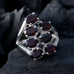Riyo Junoesque Gemstone Garnet Sterling Silver Ring Designer Jewelry