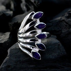 Riyo Lovesome Gemstone Amethyst Solid Silver Rings Couple Jewelry