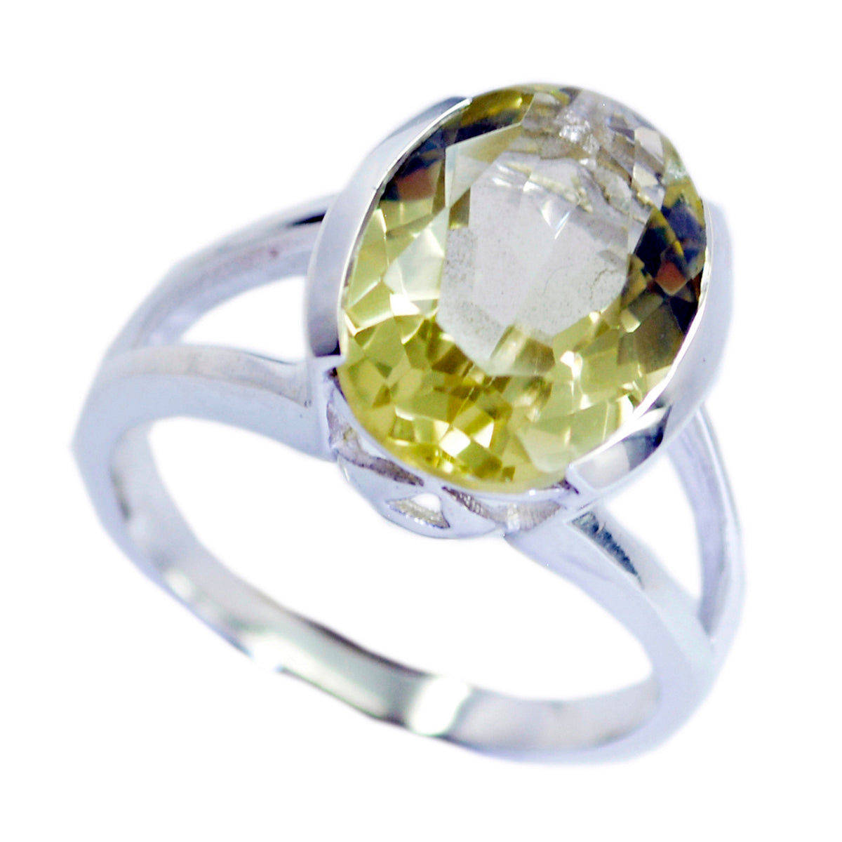 Riyo Lovesome Stone Lemon Quartz Silver Rings Supernatural Jewelry