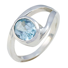 Riyo Marvelous Gemstone Blue Topaz 925 Rings Jewelry Mirror Armoire