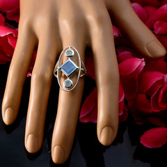 Riyo Natural Gems Multi Stone 925 Sterling Silver Ring B' Day Gift