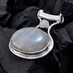 Riyo Natural Gemstone Multi Shape Cabochon White Rainbow Moonstone Solid Silver Pendant gift for friend