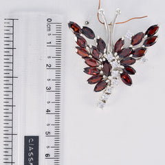 Riyo Natural Gemstone Multi Shape Faceted Red Garnet 925 Silver Pendants gift for christmas day