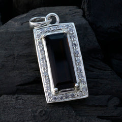Riyo Natural Gemstone Octogon Faceted Brown smoky quartz 925 Sterling Silver Pendants gift for handmade