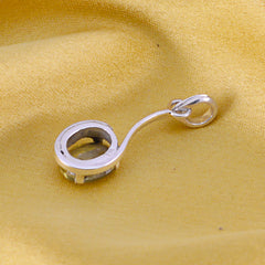 Riyo Natural Gemstone Oval Faceted Yellow Lemon Quartz 925 Silver Pendants gift for women