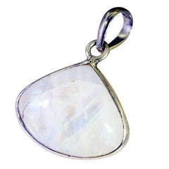 Riyo Natural Gemstone Pear Cabochon White Rainbow Moonstone 925 Silver Pendants mother gift