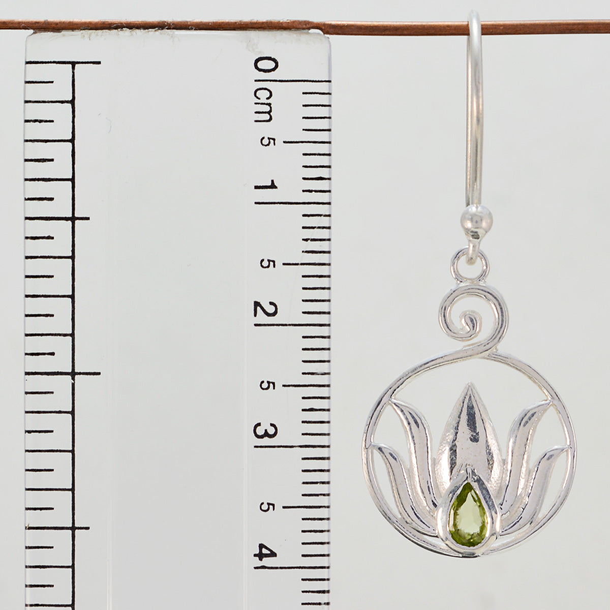 Riyo Natural Gemstone Pear Faceted Green Peridot Silver Earring gift for good Friday